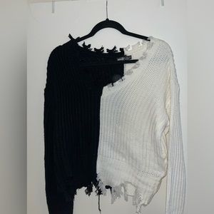 Black and White SHEIN Sweater